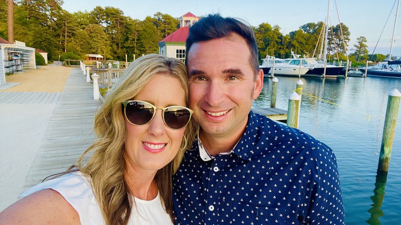 Alex and Sarah Joungblood at Deltaville marina — local Hampton Roads home buyers
